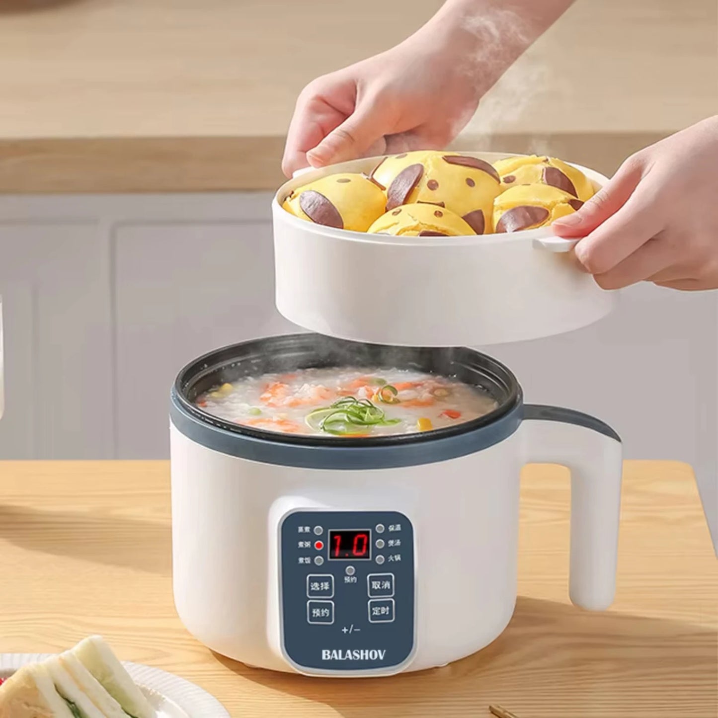 Mini  Rice Cooker Single Double Layer Intelligent Automatic  Kitchen Cooker 1-2 People MultiCooker Steamed Rice Pot