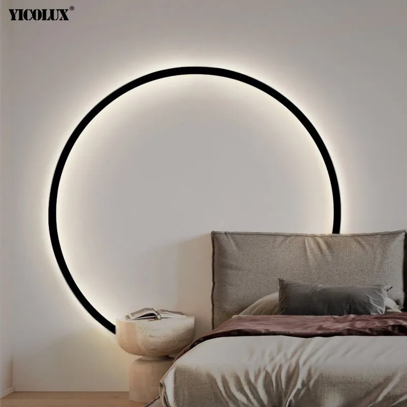 Simple Circle Background Decoration Lamps New Modern LED Wall Lights Living Room Bedroom Bedside Aisle Corridor Indoor Lighting