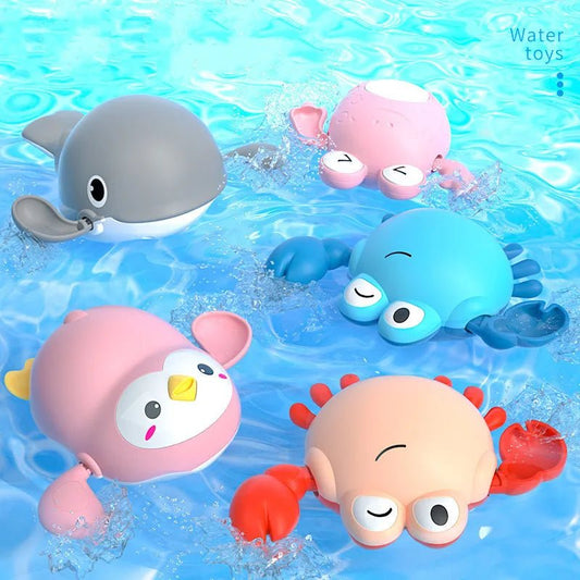 Bath Toys Kids Swimming Clockwork Dolls Play Water Baby Bathing Cute Funny Children Bathroom Shower Bathtub Animals Toy